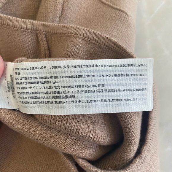 Abercrombie crossback sweater bodysuit xs tan cream tan beige - Picture 5 of 6